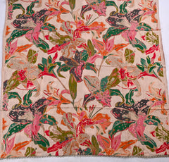 Banarasi Silk Beige Unstitched Suit