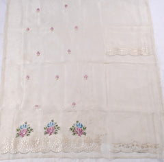 Glass Shimmer Off-White Unstitched Suit