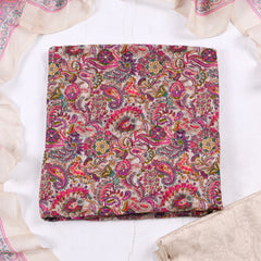 Kashmiri Cotton Check Rose Pink Unstitched Suit