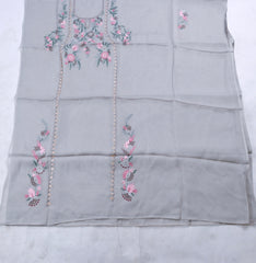Organza Grey Unstitched Suit