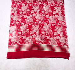 Maheshwari Cotton Red Unstitched Suit