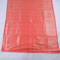 Banarasi Peach Unstitched Suit