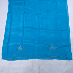 Crepe Sky Blue Unstitched Suit