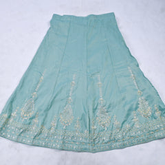 Shimmer Ice Blue Unstitched Lehenga Suit