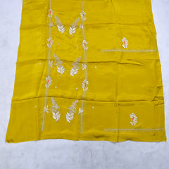Crepe Yellow Unstitched Suit