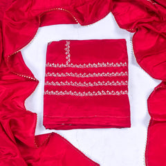 Crepe Red Unstitched Suit