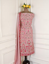 Crepe Rose gold Unstitched Suit