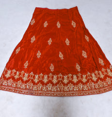 Crepe Rust Unstitched Lehenga Suit