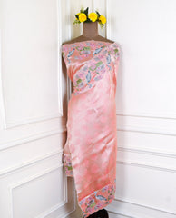 Giraffe Shimmer Peach Unstitched Suit