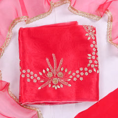 Glass Shimmer Pink Unstitched Suit