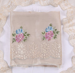 Glass Shimmer Off-White Unstitched Suit