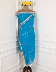 Crepe Sky Blue Lehenga Suit