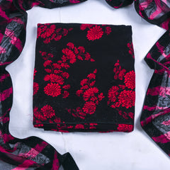 Crepe Black & Red Unstitched Suit