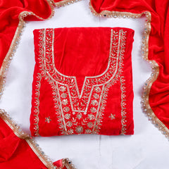 Velvet Red Unstitched Suit
