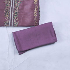 Organza Purple Unstitched Suit