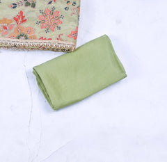 Shimmer Pista Green Unstitched Suit
