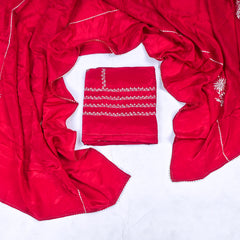 Crepe Red Unstitched Suit