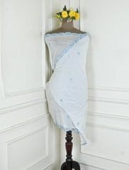 Mul Cotton white Unstitched Suit