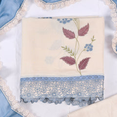 Organza Off White Unstitched Suit