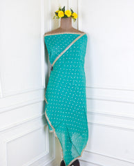 Shimmer Ferozi Unstitched Suit
