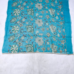 Organza Ferozi Unstitched Suit