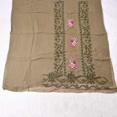 Twill Organza Mehandi Unstitched Suit