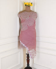 Organza Pink Unstitched Suit