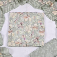 Muslin Mint Green Unstitched Suit