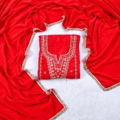 Velvet Red Unstitched Suit