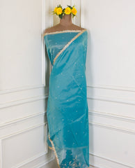 Shimmer Ferozi Unstitched Lehenga Suit
