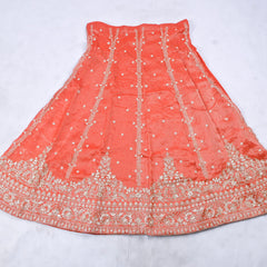 Shimmer Orange Unstitched Lehenga Suit
