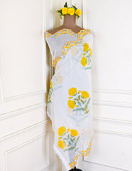 Mul Cotton Yellow Unstitched Suit