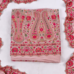 Crepe Rose gold Unstitched Suit