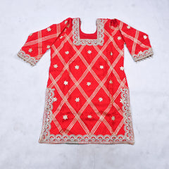 Crepe Red Stitched Lehenga Suit