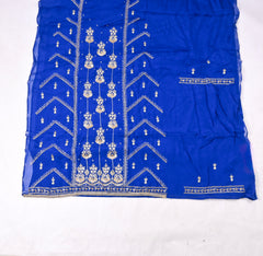 Organza Blue Unstitched Suit