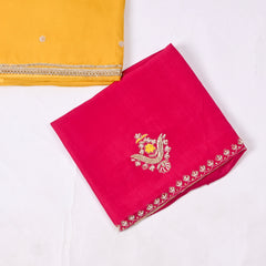 Twill Organza Yellow Unstitched Suit