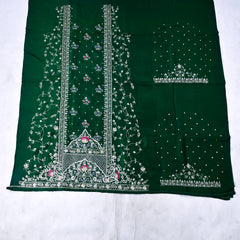Khadi Green Unstitched Suit