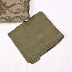 Twill Organza Mehandi Unstitched Suit