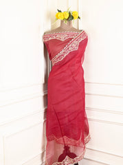 Gavadin Maroon Unstitched Suit