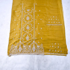Sasha Shimmer Mustard Yellow Unstitched Suit