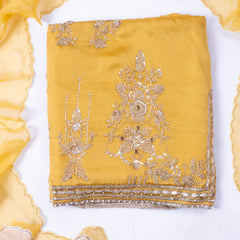 Gavadin Silk Yellow Unstitched Suit