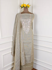 Linen Off-White Unstitched Suit