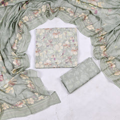Muslin Mint Green Unstitched Suit