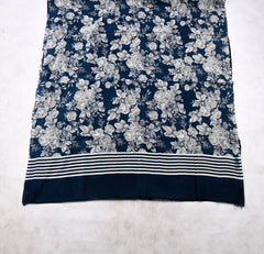 Maheshwari Cotton Navy Blue Unstitched Suit