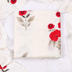 Cotton white Unstitched Suit