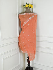 Mul Cotton Rust Unstitched Suit