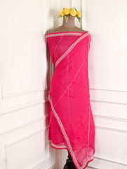 Organza Magenta Unstitched Suit