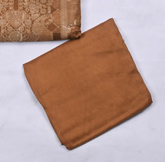 Banarasi Brown Unstitched Suit