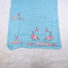 Twill Organza Sky Blue Unstitched Suit