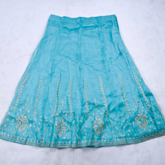 Glass Sky Blue Unstitched Lehenga Suit